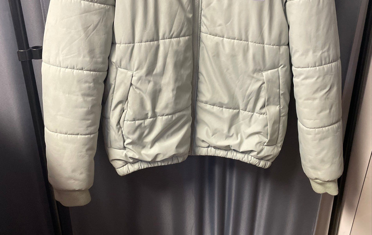 True Religion Sea Foam Green Hooded Puffer Parka Jacket Size M