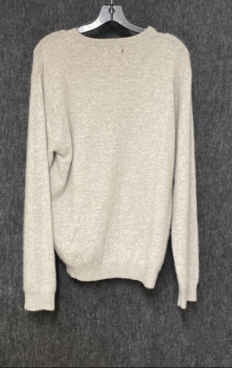 IZOD Men's Heather Gray 100% Cashmere Crewneck Long Sleeve Sweater Size M