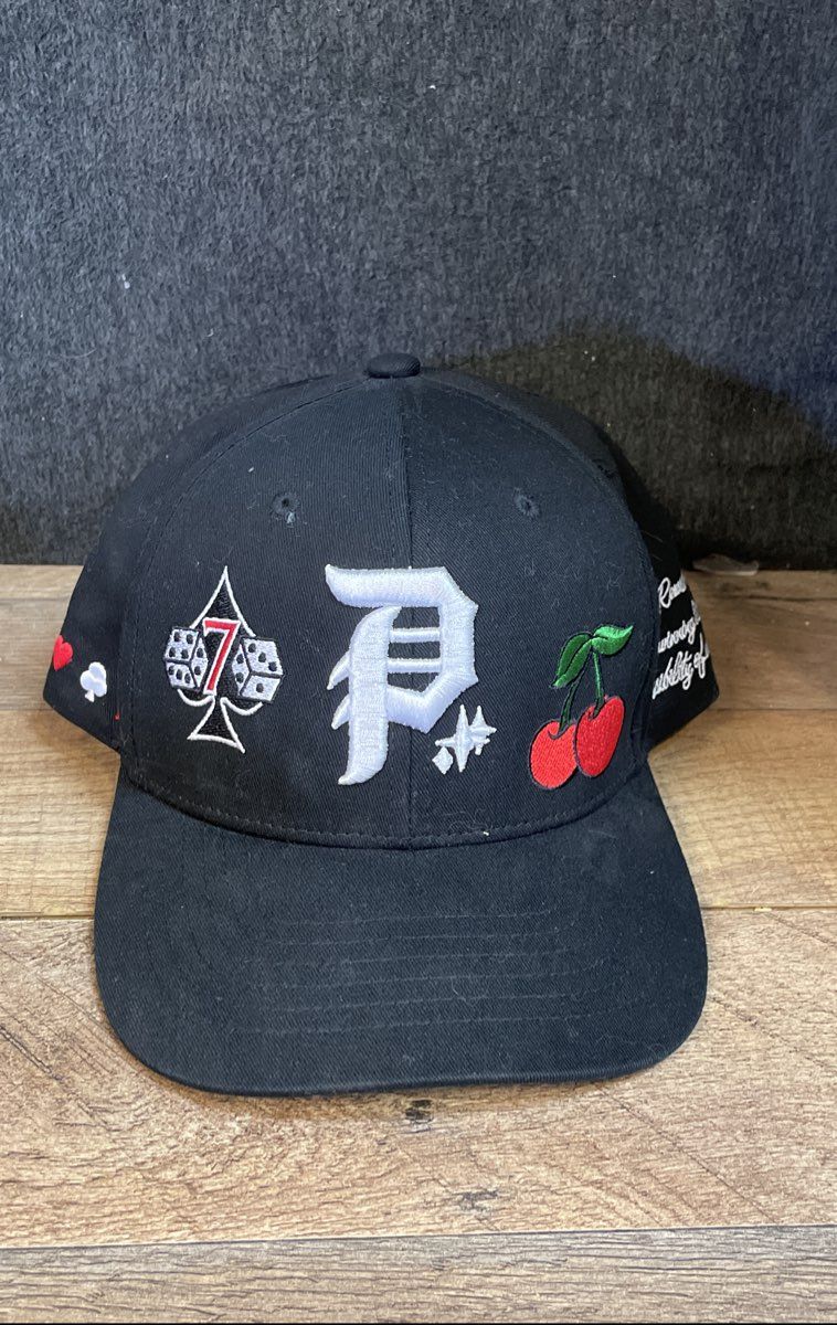 Primitive Skateboarding Black Winner Snapback Hat Gambling Dice Cherries Sz OS
