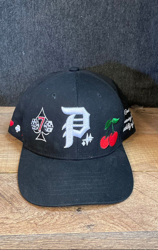 Primitive Skateboarding Black Winner Snapback Hat Gambling Dice Cherries Sz OS