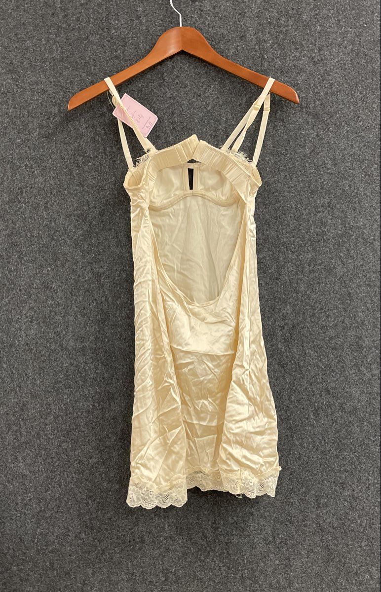 Empress Mimi Women's Ivory Lace Pearl Trim Underwire Chemise Slip Dress Sz S NWT