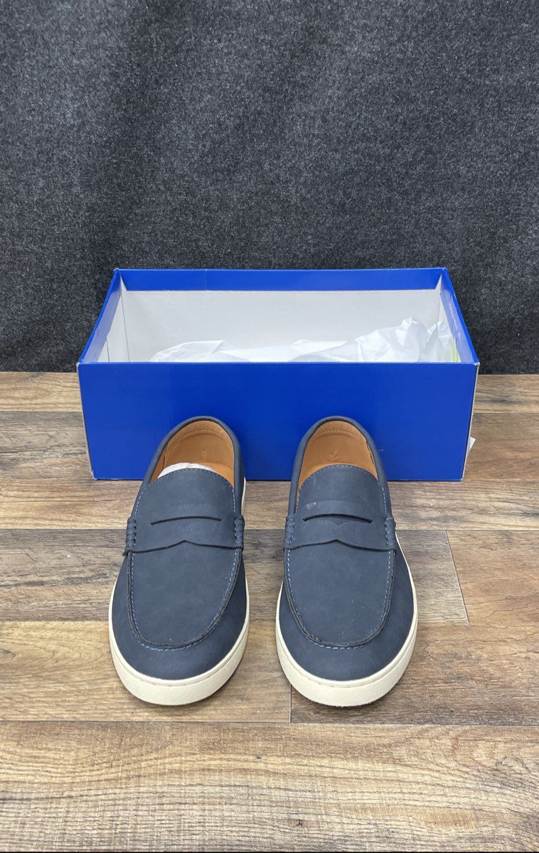 Vince Camuto Navy Blue Suede Penny Loafer Hybrid Sneaker Shoes Men's Size 10