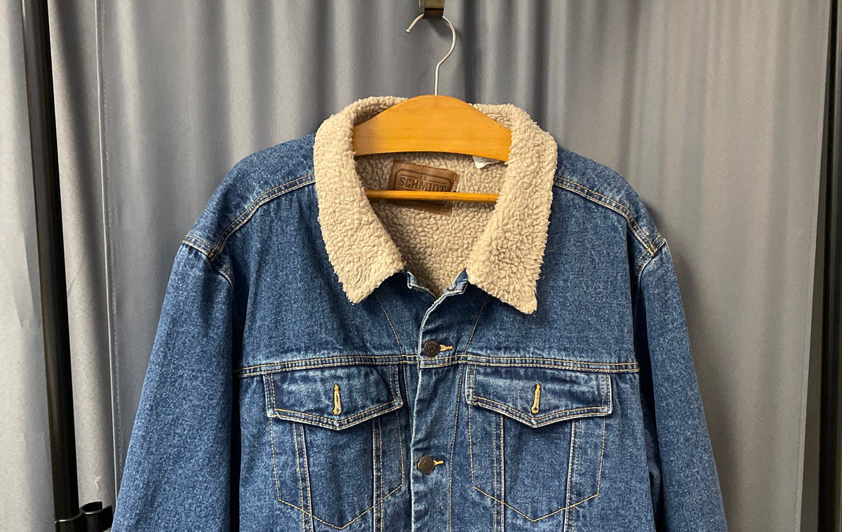 C.E. Schmidt Workwear Men's Blue Sherpa Lined Denim Trucker Jacket Sz 3X
