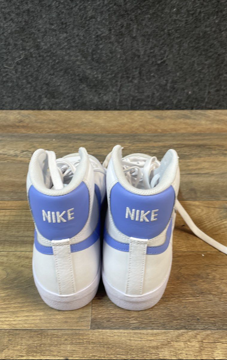 Nike Blazer Mid 77 White University Blue Leather Sneakers Size 7Y DM0886-123