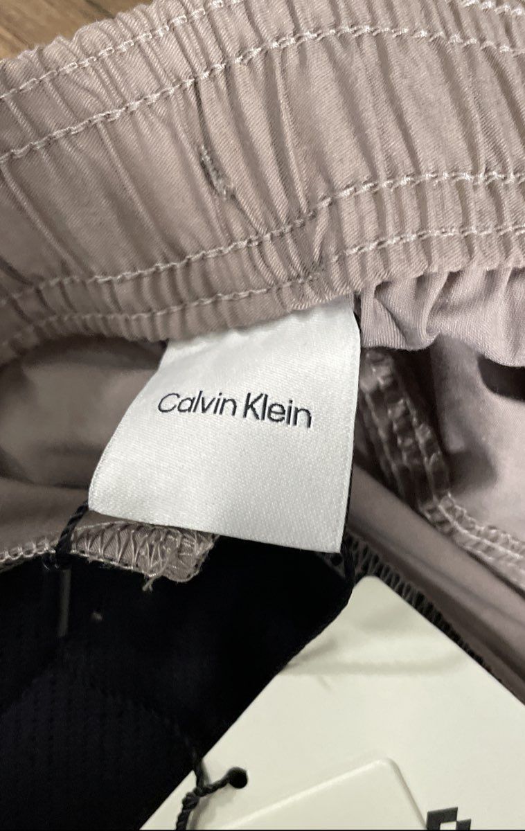 Calvin Klein Men's Khaki Chlorine Resistant Swim Shorts Embroidered Logo 2XL NWT