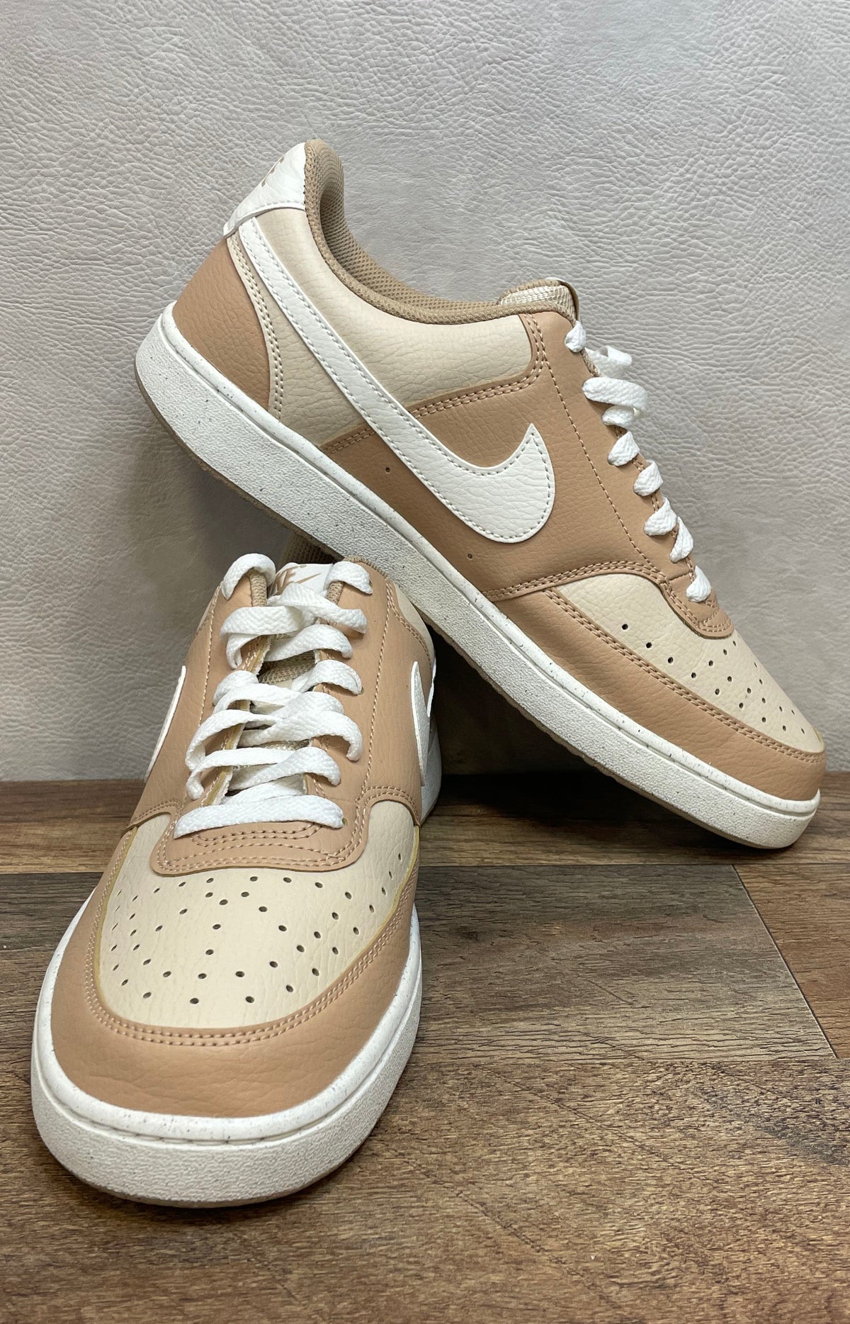 Nike Court Vision Low Next Nature Hemp Sesame White Sneakers Size 9.5