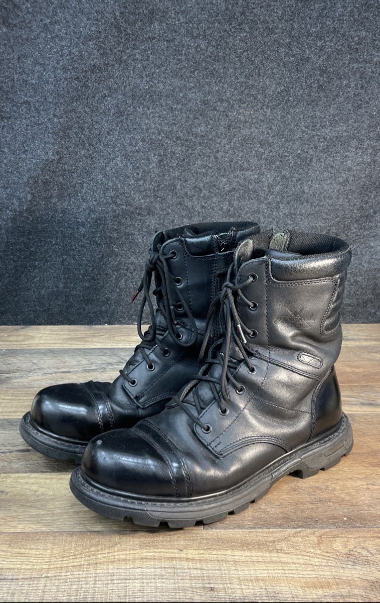 Thorogood Gen-Flex2 Black Leather Side-Zip Tactical Work Boots Men's Size 12