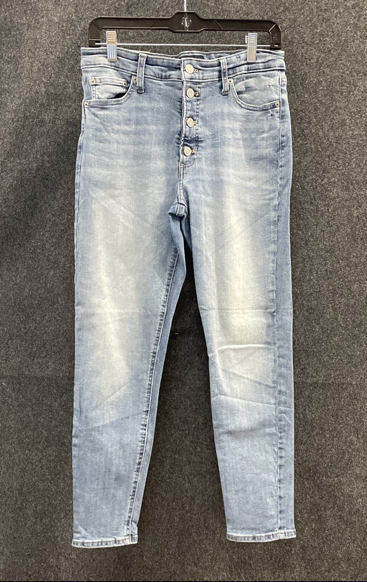 Lucky Brand Women's Light Wash Blue High Rise 5-Button Fly Skinny Jeans Sz 10