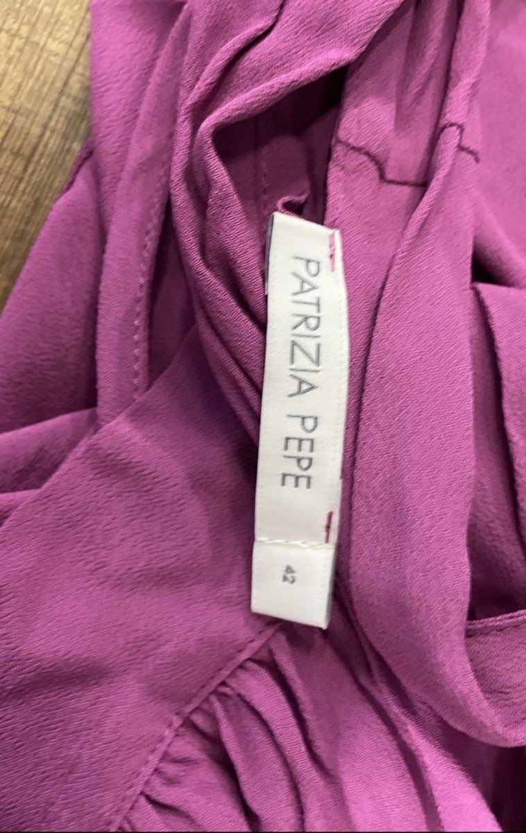 Patrizia Pepe Women's Vivid Purple Viscose Halter Top Blouse Tie Hem NWT Sz 42