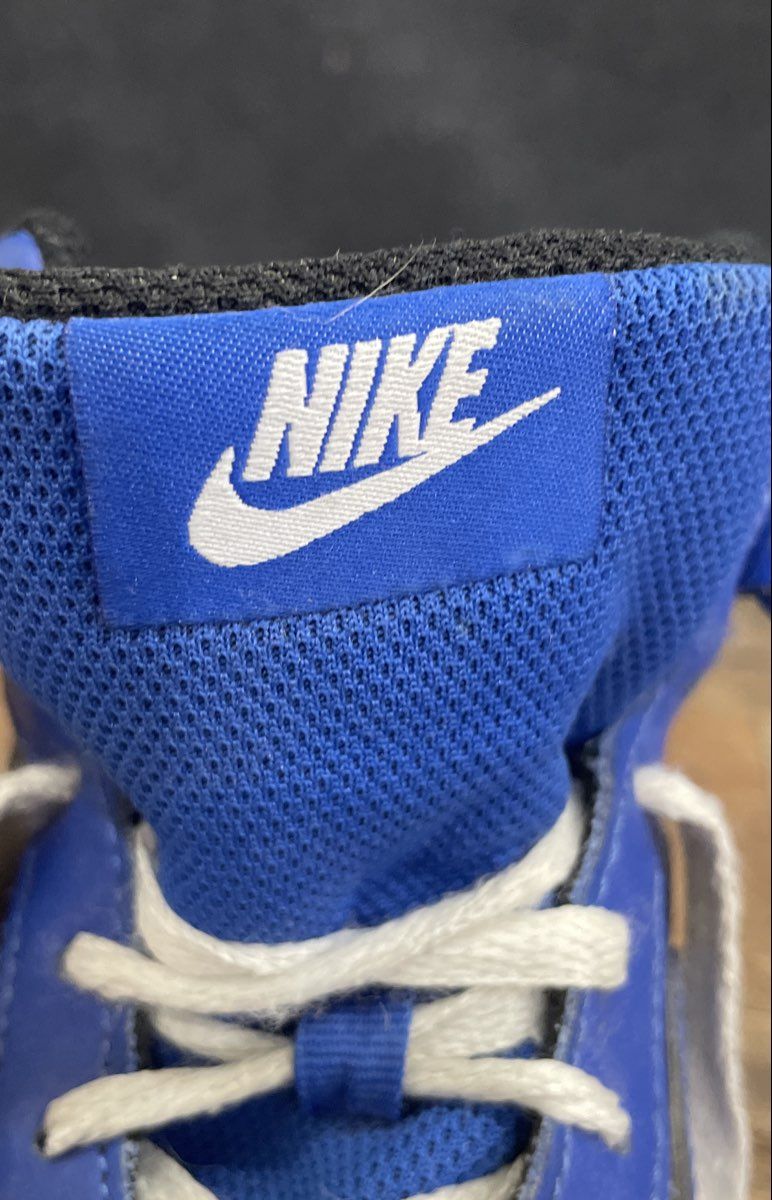 Nike Court Borough Mid 2 Black Hyper Royal GS Sneakers Size 6.5Y