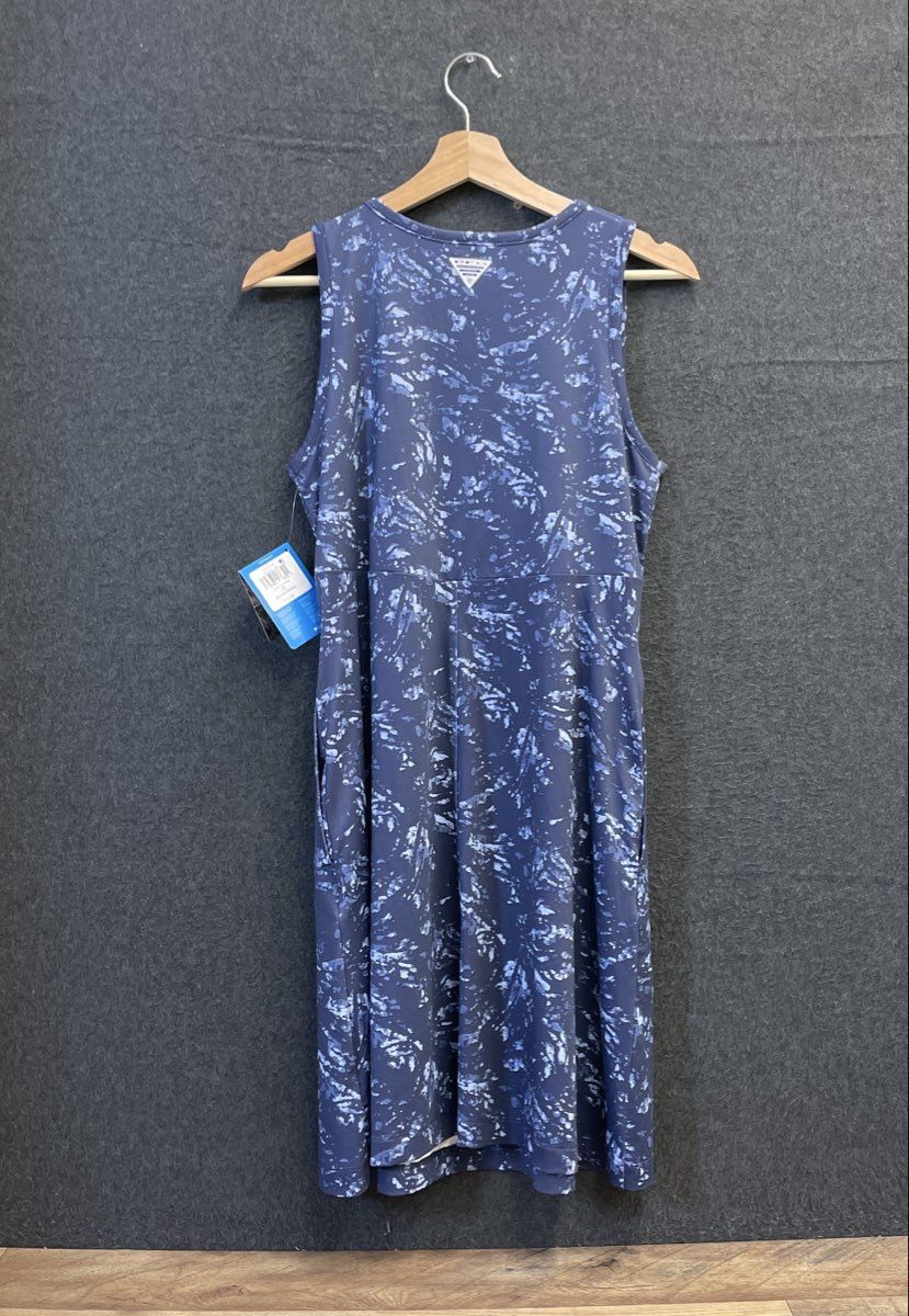 Columbia Women's PFG Freezer Tank Dress Blue Abstract Pattern NWT Size M
