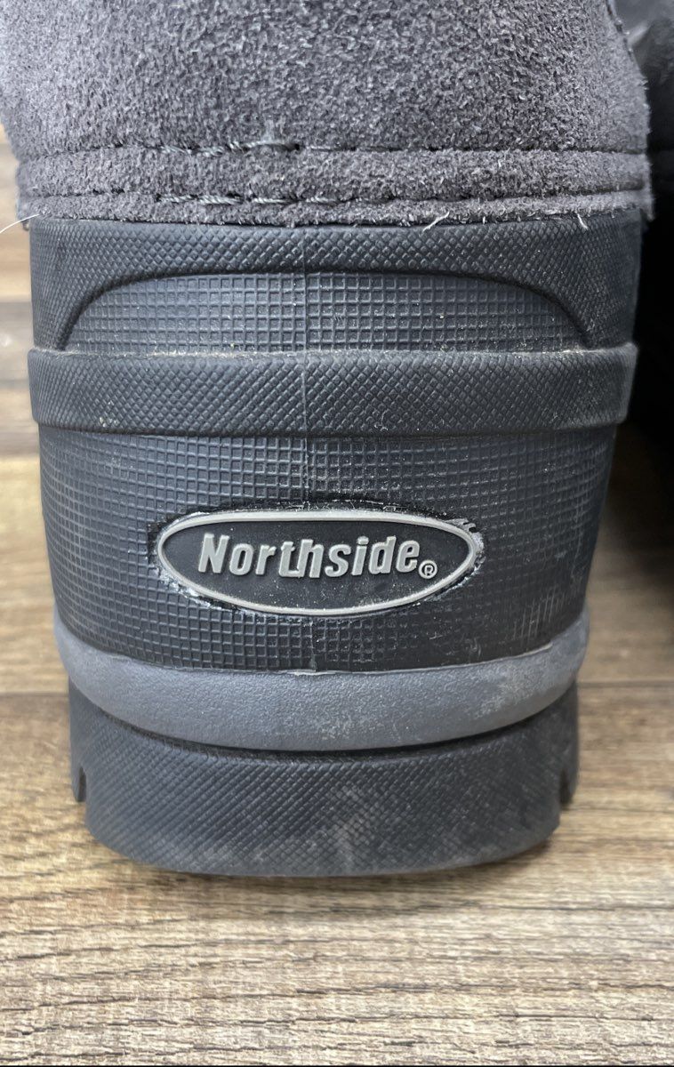 Northside Gray Black Pull-On Suede Winter Boots 200g Thinsulate Size 11