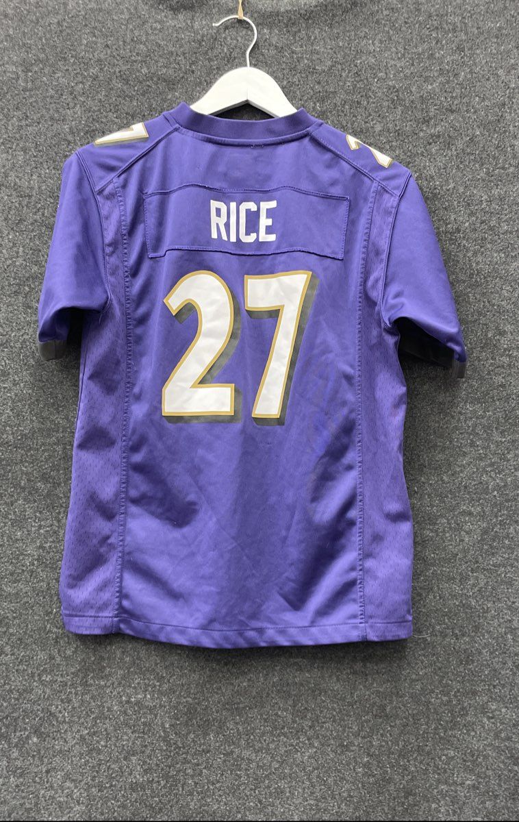 Nike Youth Baltimore Ravens Ray Rice #27 NFL On Field Jersey Purple Size L