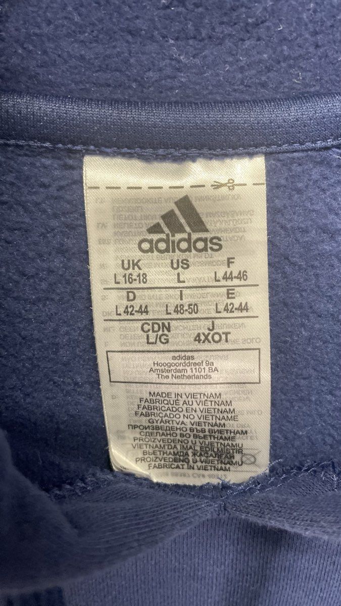 Adidas Men's Navy Blue GP9855 Side Pocket Performance Fleece Hoodie Sz L