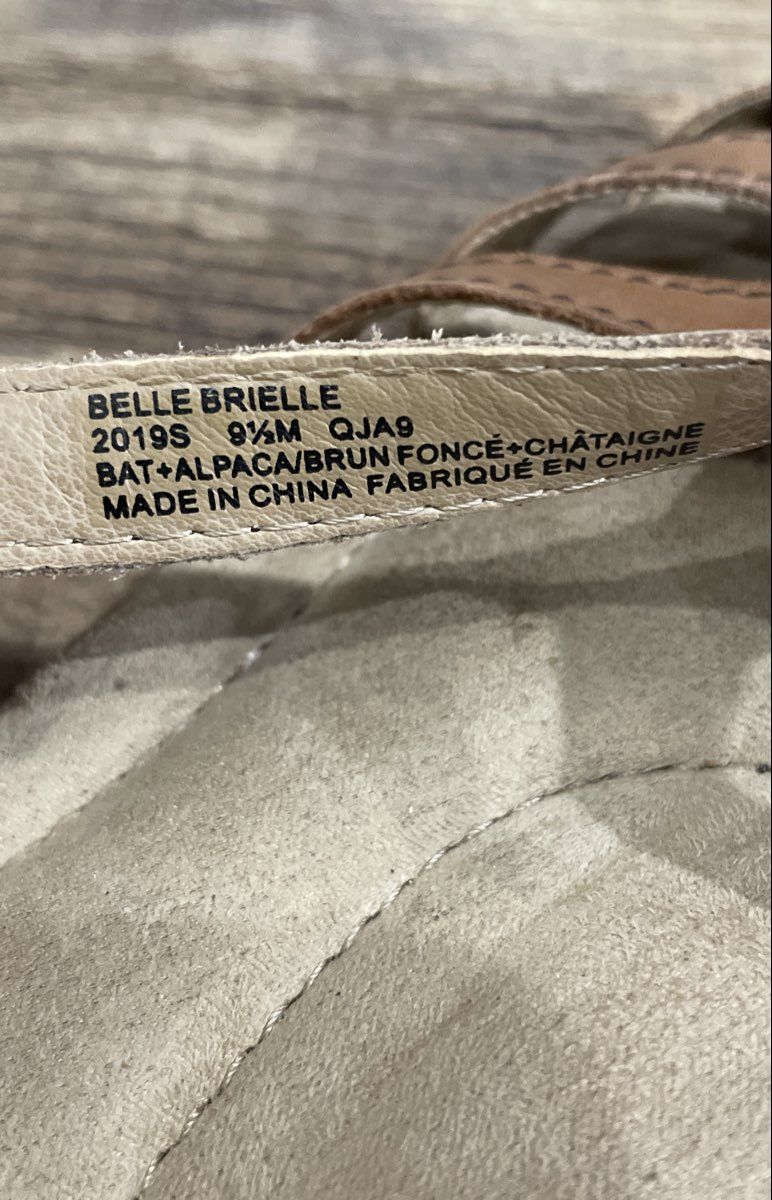 Earth Origins Belle Brielle Brown Fisherman Slingback Sandals Women's Size 9.5