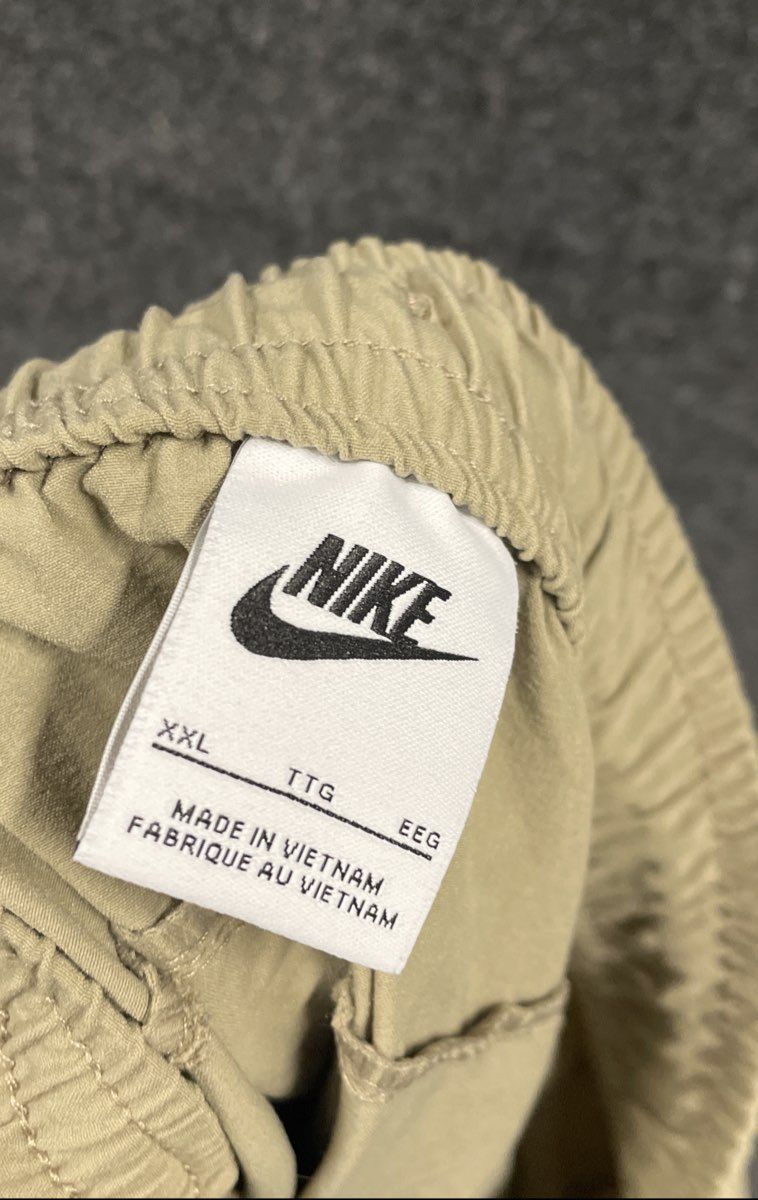 Nike Men's Khaki Tan Tapered Nylon Utility Track Pants Mesh Lined Sz XXL