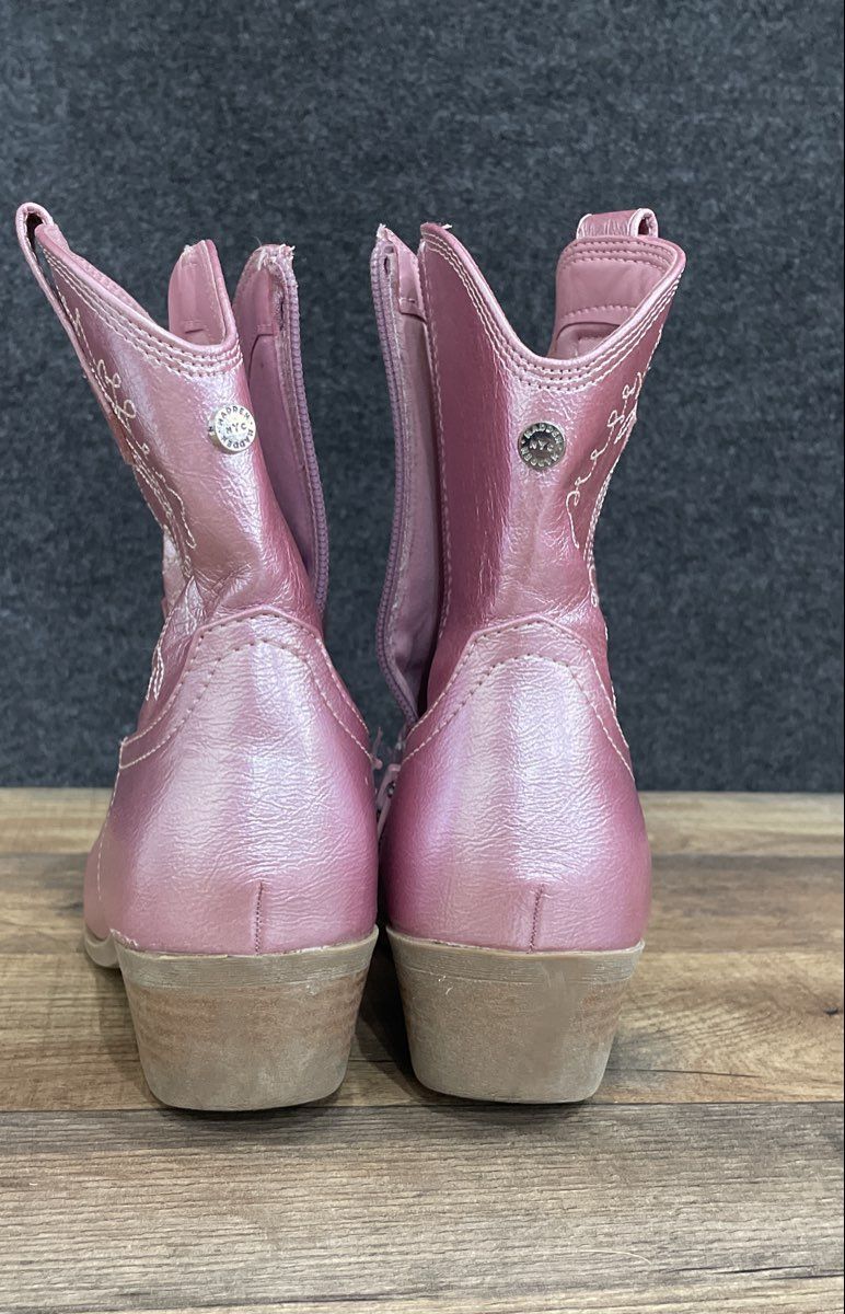 Madden NYC Metallic Pink Western Cowgirl Boots Girls Size 2
