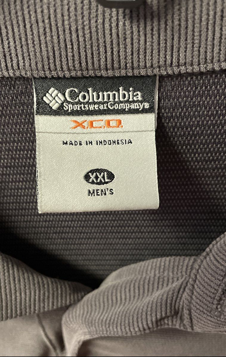 Columbia Men's Gray XCO Ribbed Long Sleeve Polo Shirt Sz XXL