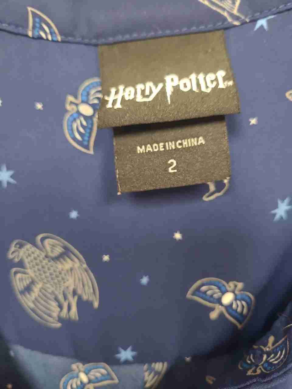 Harry Potter Women's Ravenclaw House Eagle Diadem High-Low Blouse Size 2