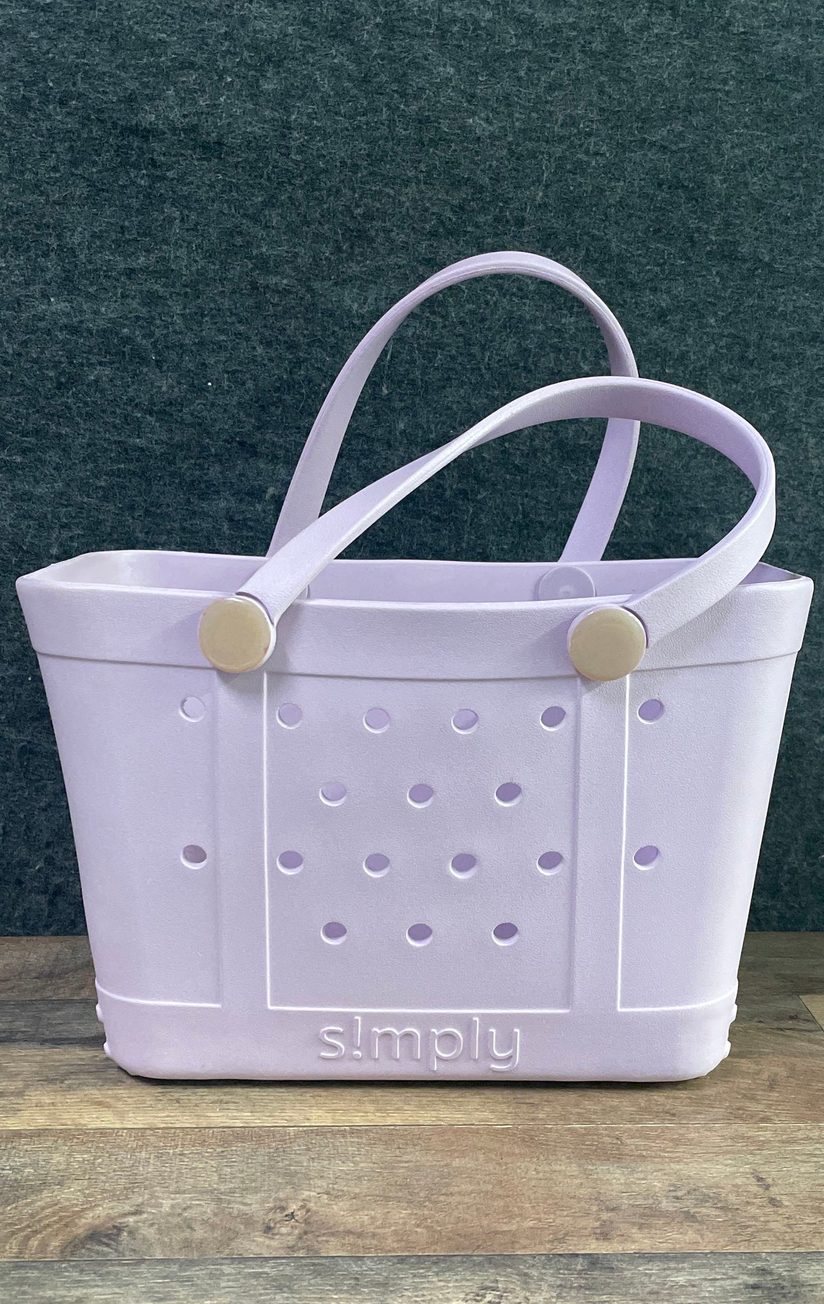Simply Southern Lavender Purple Rubber EVA Mini Tote Beach Bag Waterproof 10in
