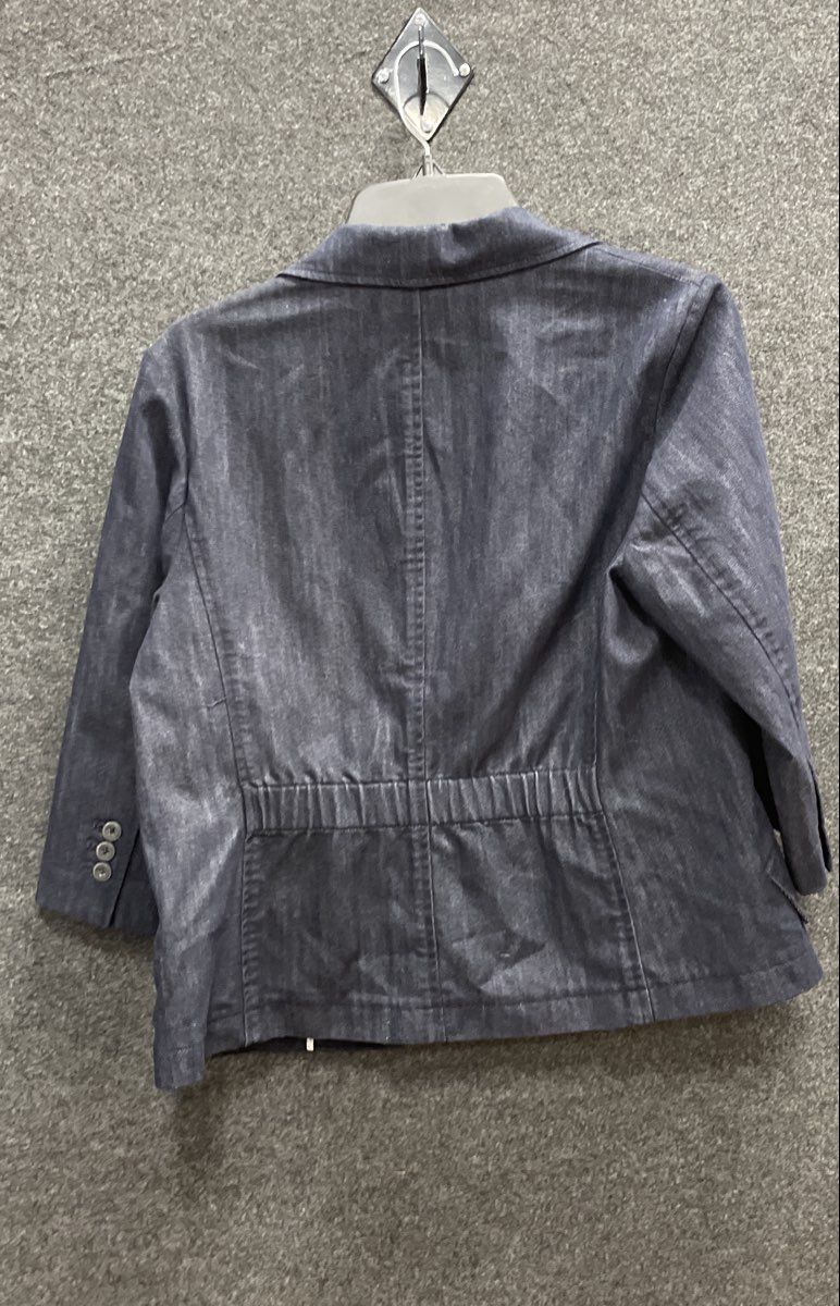 Coldwater Creek Women's Dark Wash Denim Blazer Jacket 3/4 Sleeve Sz P10 NWT