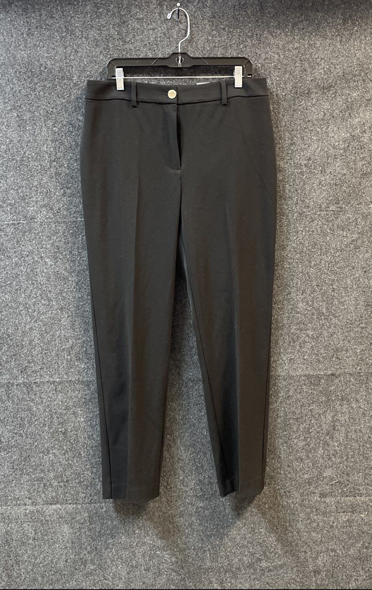 Rafaella Women's The Straight Pants Black High Rise Stretch Trousers Sz 12 NWT