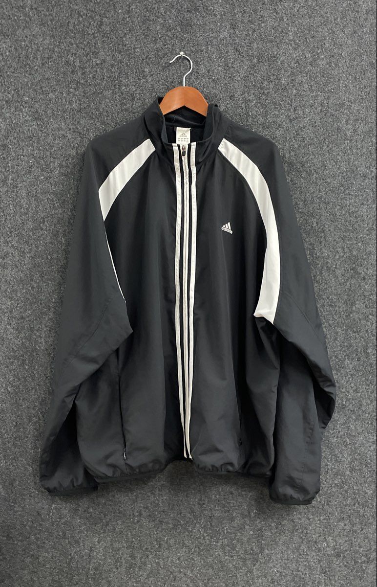 Adidas Men's Climaproof Track Jacket Black White Full Zip Sz 2XL