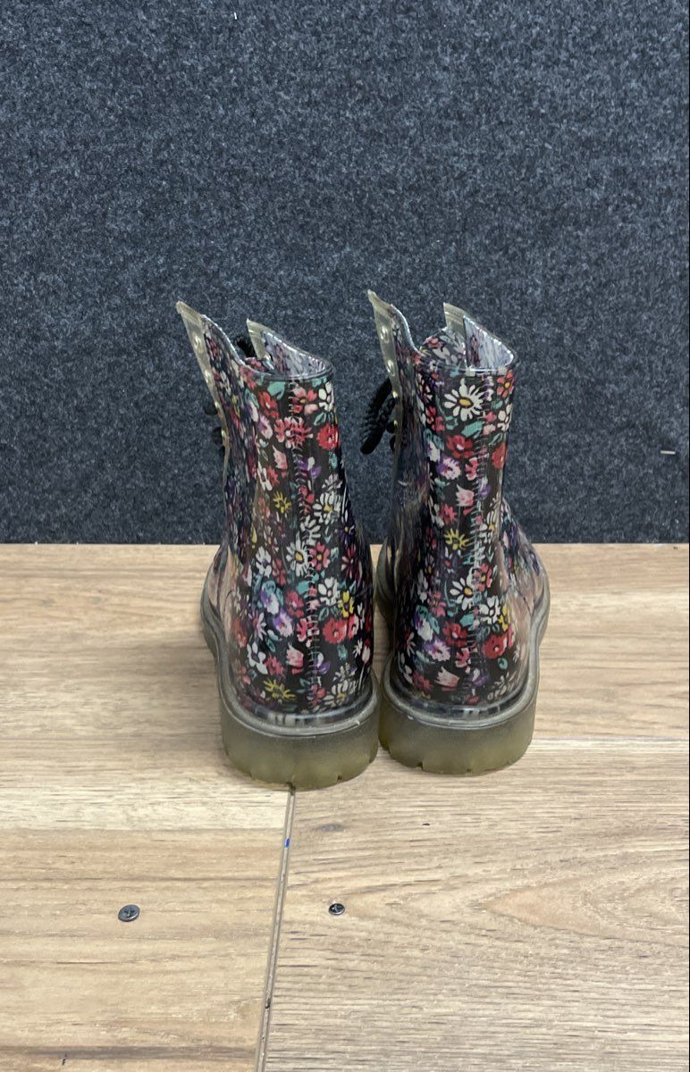 Dirty Laundry Multi-Color Floral Clear Lace Up Combat Boots Size 8