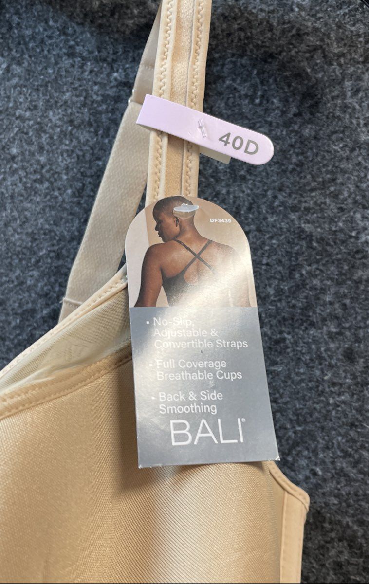 Bali Women's Full Coverage Bra Tan Smoothing Convertible Straps 40D NWT