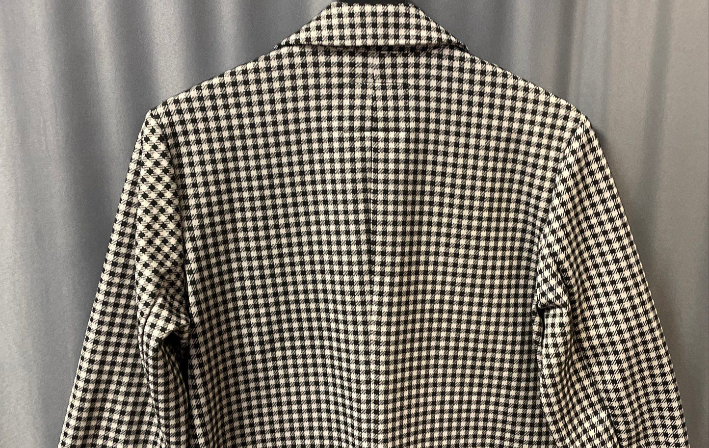 Sanctuary Women's Black White Houndstooth One Button Blazer Patch Pockets Sz S