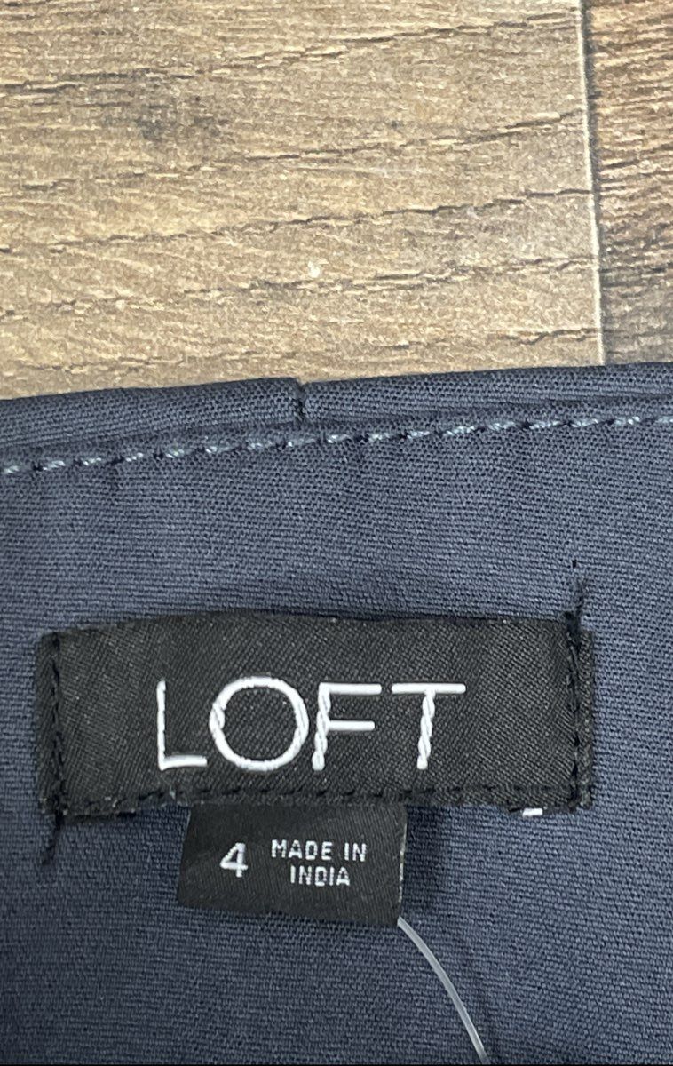 Loft Women's Gray High Waist Wide Leg Cropped Button Fly Pants Sz 4 NWT