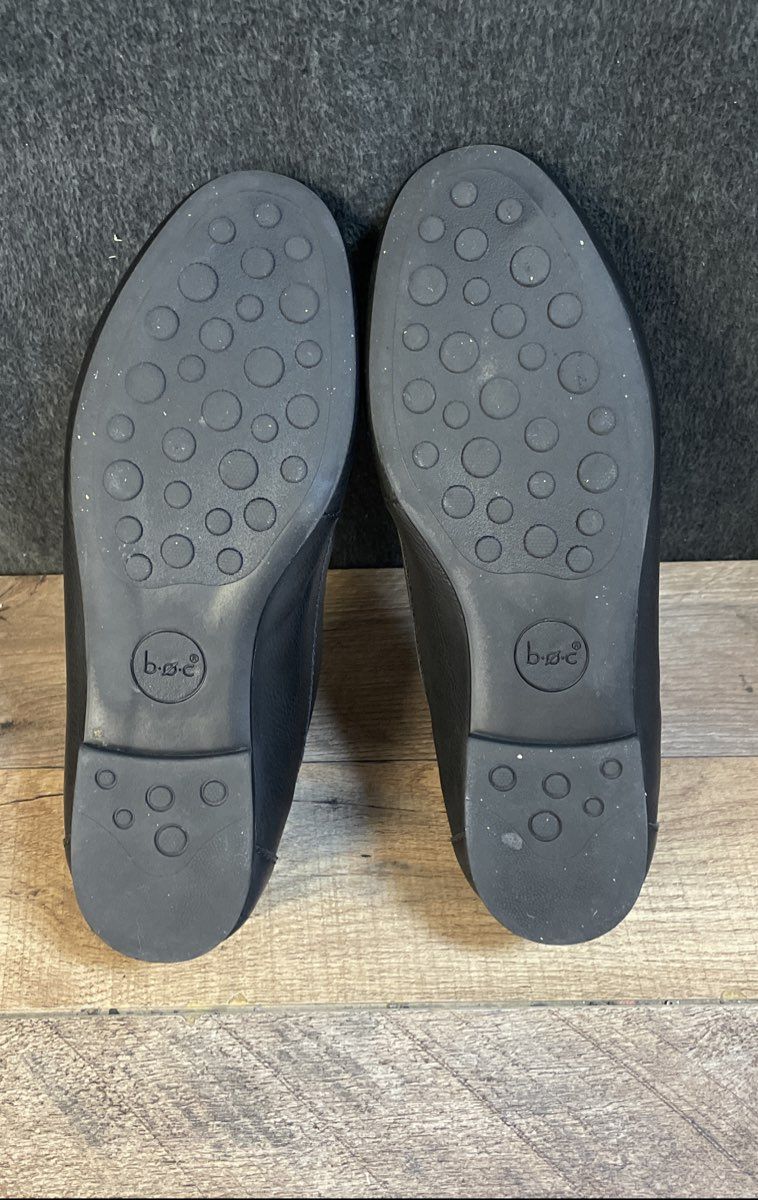 b.o.c. Moccasin Loafer Black Perforated Slip-On Women's Shoes Size 9W