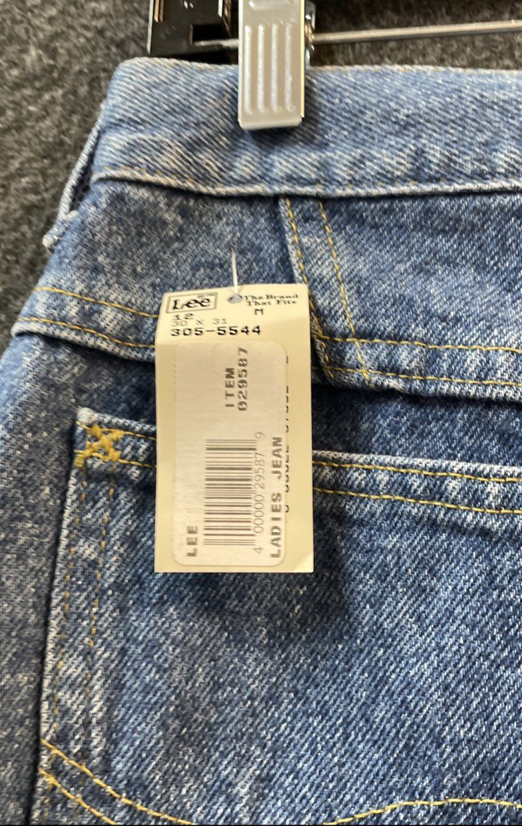 Vintage 90s Lee Women's Relaxed Fit High Rise Tapered Jeans Blue NWT Sz 12