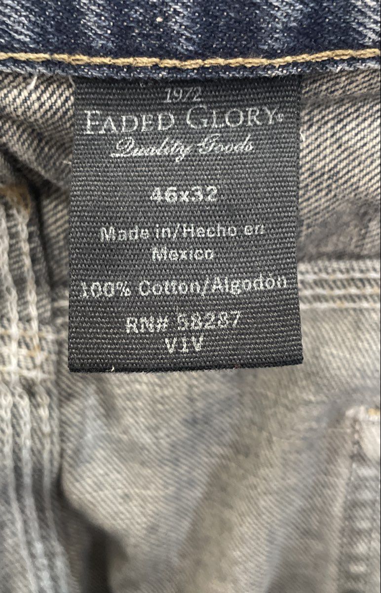 Faded Glory Men's Blue Carpenter Jeans 100% Cotton Denim Workwear Size 46x32