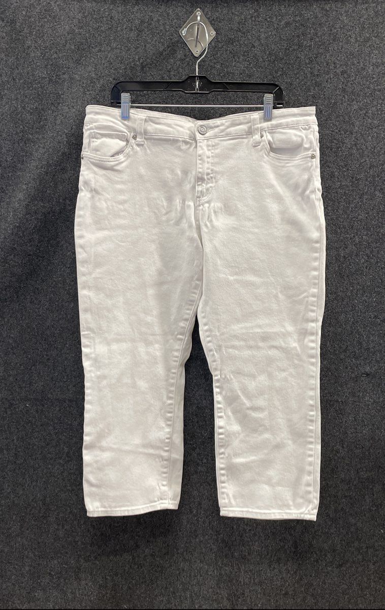 KUT from the Kloth Women's White Flap Pocket Stretch Cropped Jeans Size 16