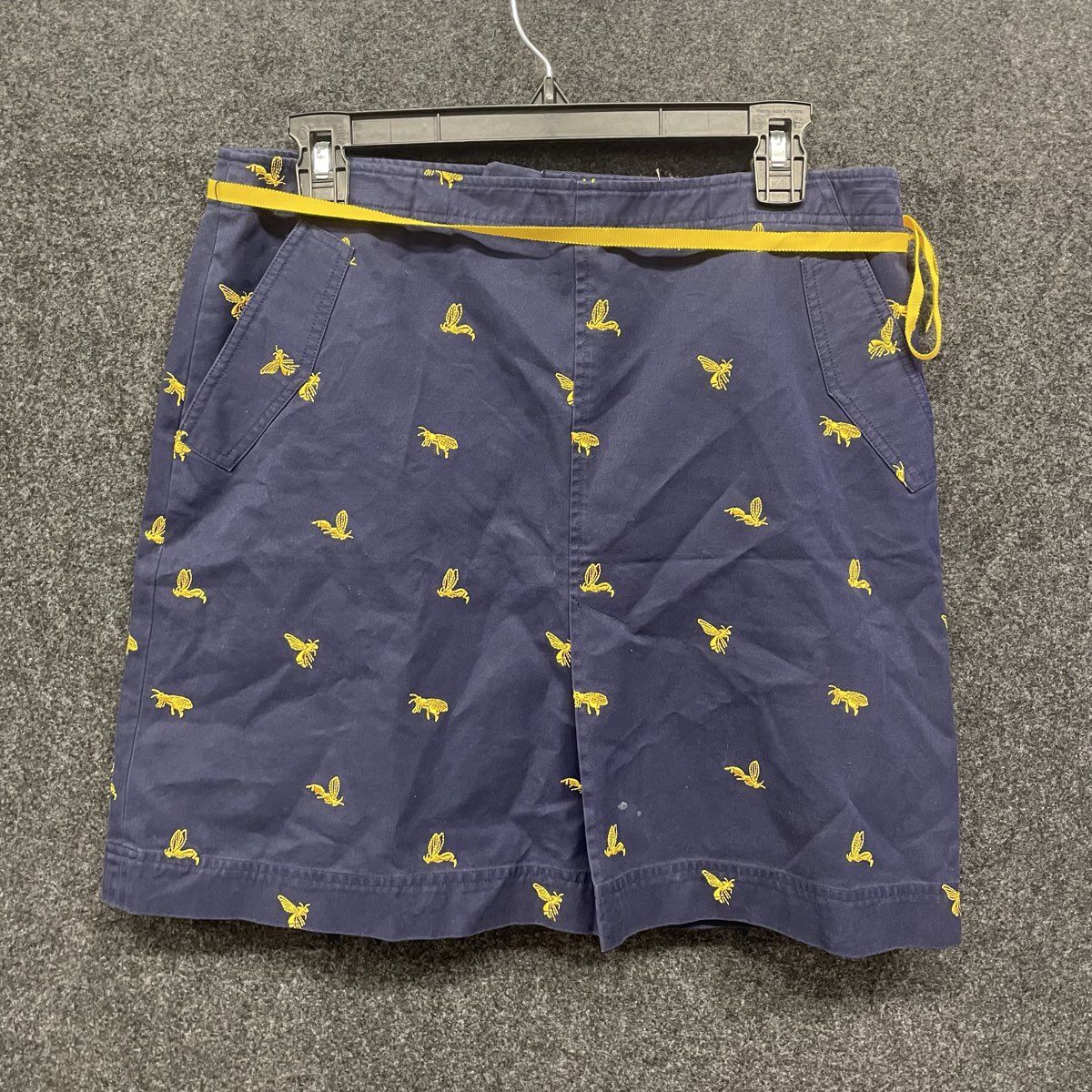 Lilly Pulitzer Women's Navy Yellow Bee Embroidered Cotton Shorts Sz 6