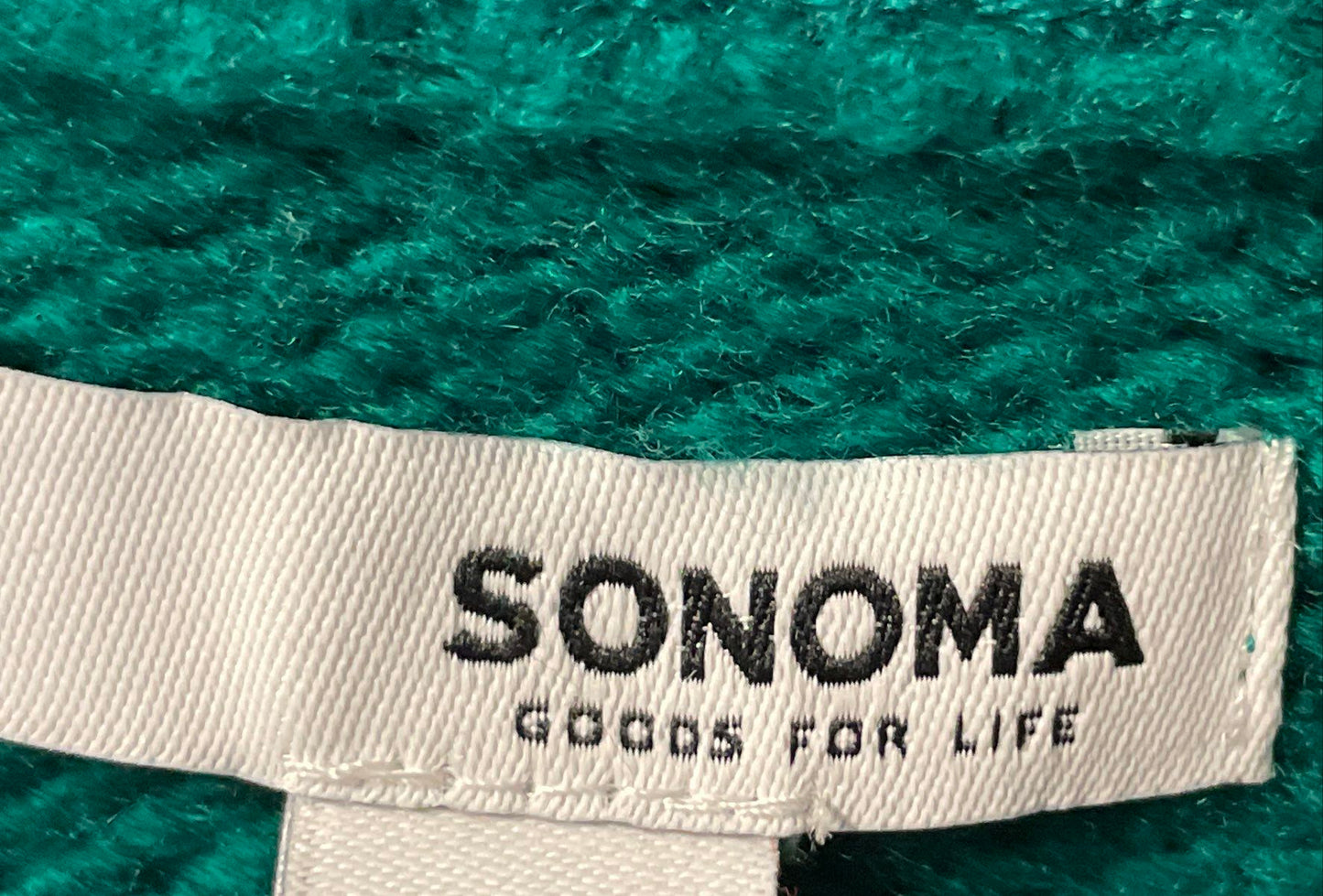 Sonoma Women's Green Pointelle Lace Knit Bobble Crew Neck Sweater Sz M
