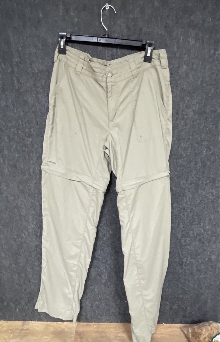 Columbia Women's Titanium Khaki Zip-Off Convertible Hiking Cargo Pants Size 8