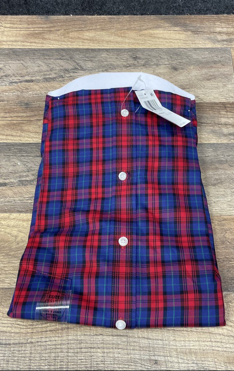 Arrow Men's Regular Fit Plaid Shirt Red Blue Wrinkle Free Button Down NWT Sz M
