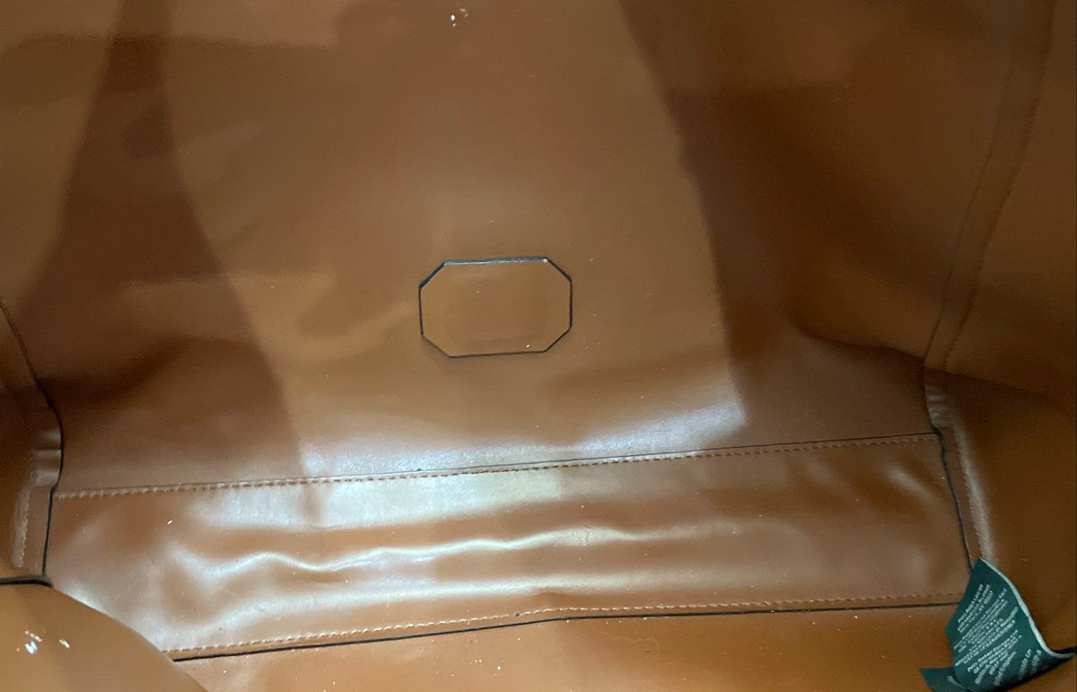Lauren Ralph Lauren Black Pebbled Leather Large Tote Bag Gold Hardware