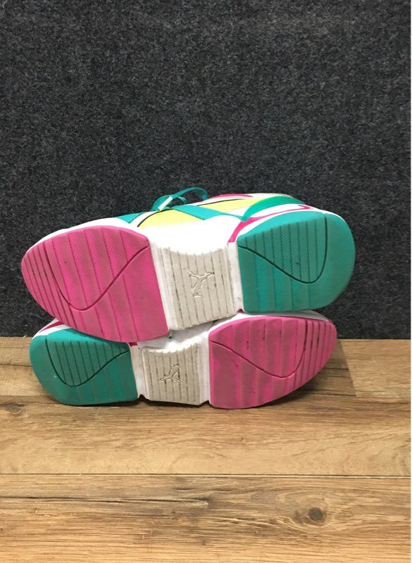 Puma Nova 90s Bloc White Pink Teal Lime Green Women's Sneakers Size 8.5