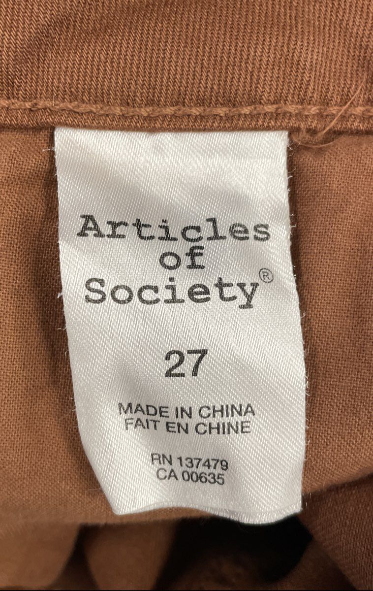 Articles of Society Women's Brown Lace Up Flare Jeans Size 28 NWT
