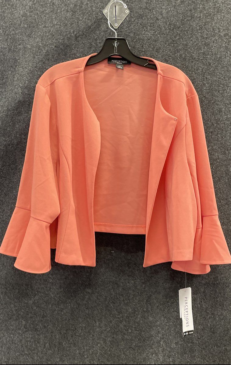 Perceptions New York Women's Coral Bell Sleeve Open Front Topper Sz 2X NWT