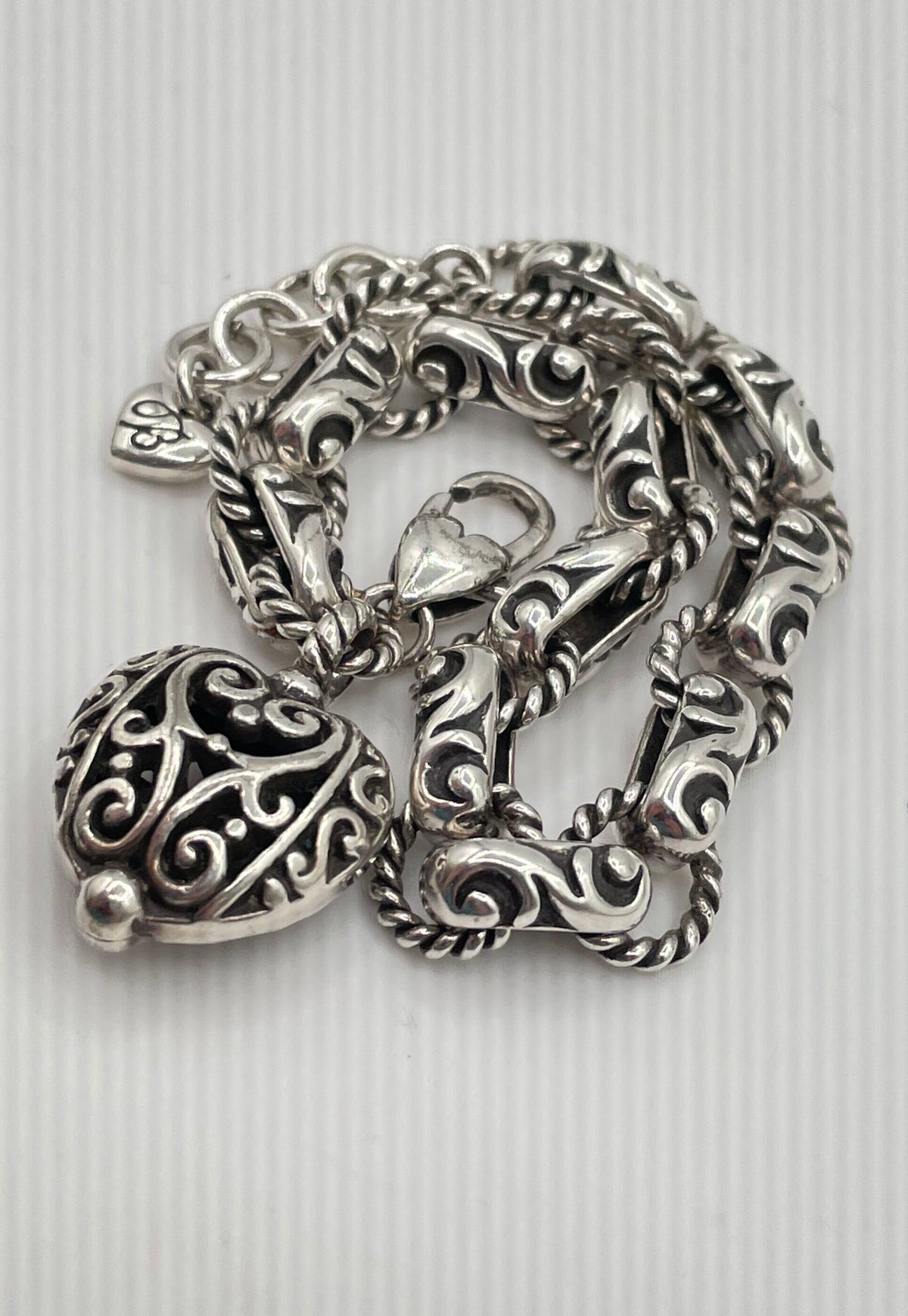 Brighton Silver Tone Bibi Heart Bracelet 27.1g
