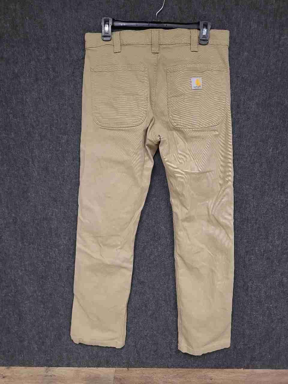 Carhartt Men's Slim Tapered Work Pants Tan Khaki Stretch Canvas Sz 31x30