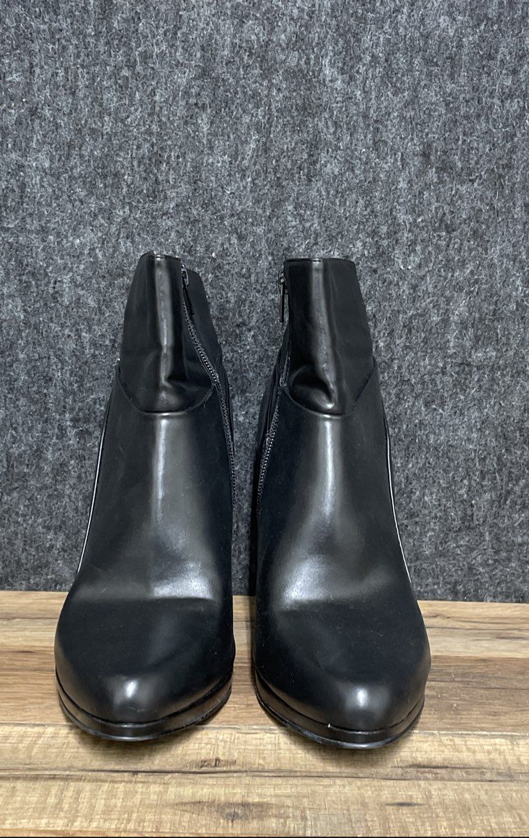 Nine West NWIRONDA Black Synthetic Leather High Heel Ankle Boots Size 11 M