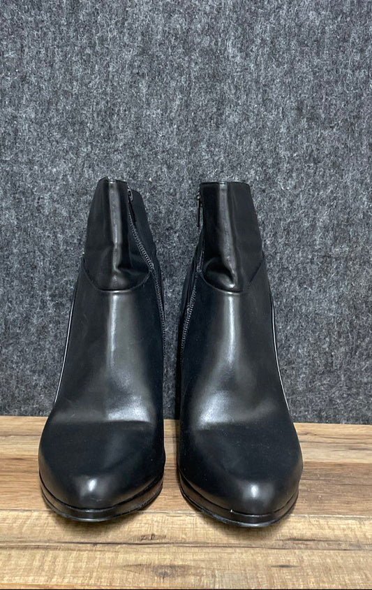 Nine West NWIRONDA Black Synthetic Leather High Heel Ankle Boots Size 11 M