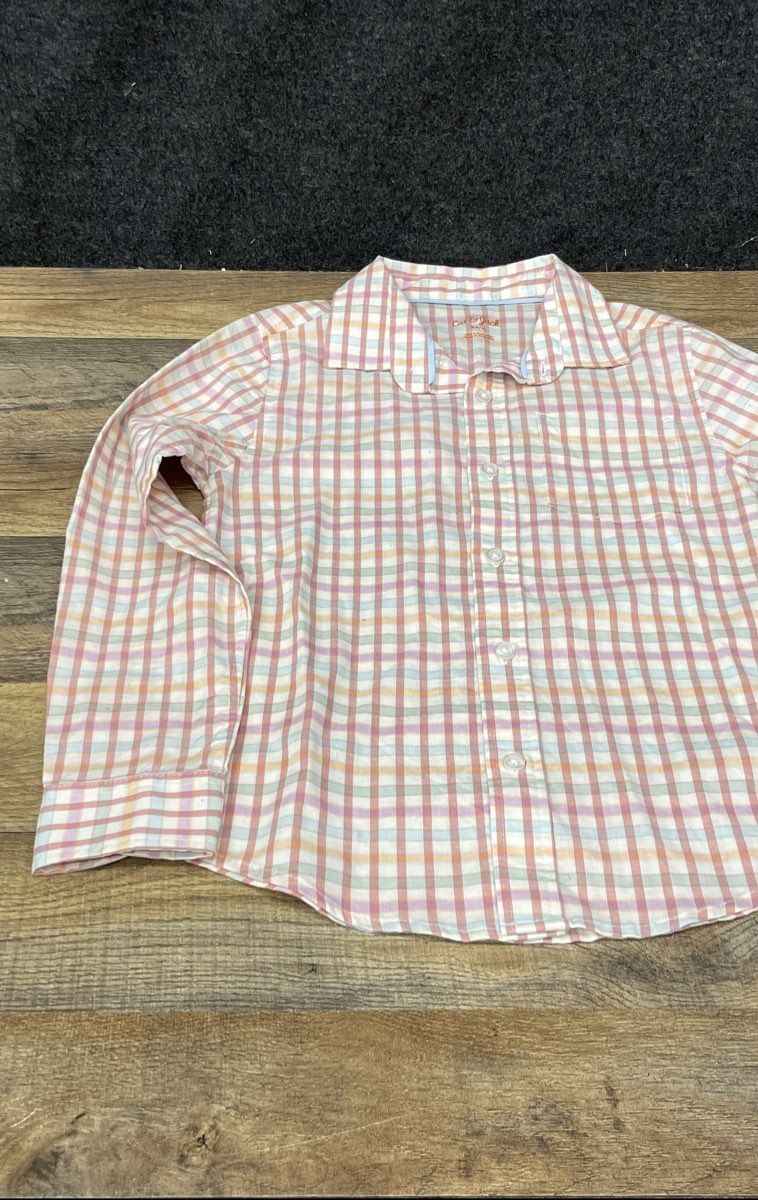 Cat & Jack Boys Long Sleeve Gingham Plaid Shirt Multicolor NWT S 6/7