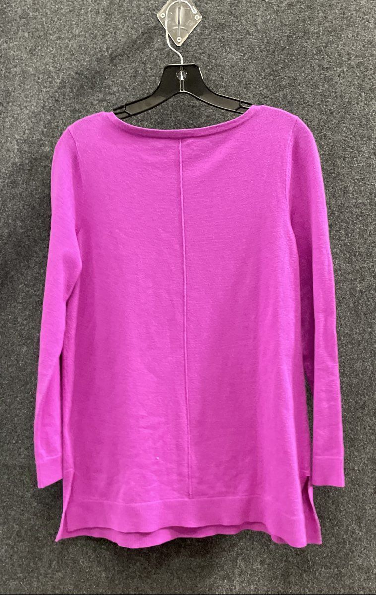J. Jill Women's Purple Magenta Cotton Blend Long Sleeve Tunic Sweater Sz S
