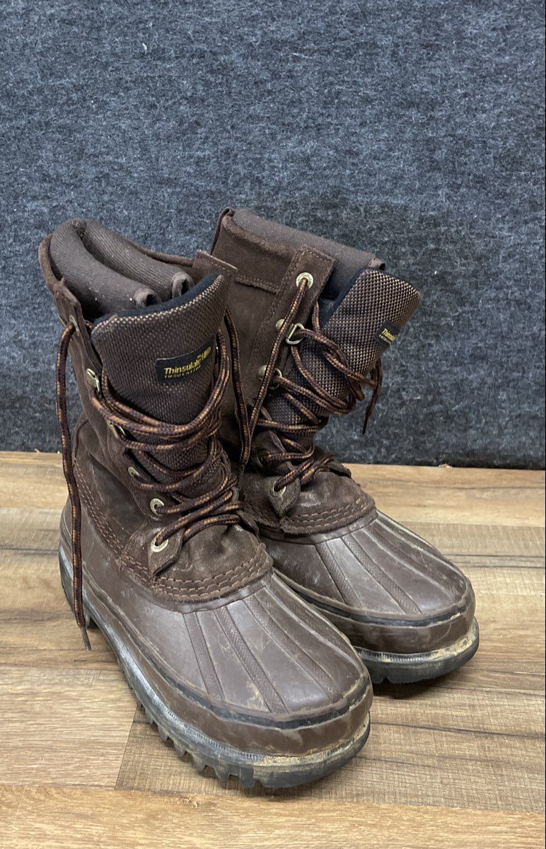Cabela's Thinsulate Ultra Brown Leather Hunting Duck Boots Women's Size 7